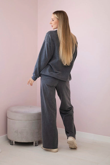 Komplet bawełniany dekatyzowany Angel bluza + spodnie , Grafitowy Uniwersalny , Komplety , IT , eng_pm_Cotton-set-Angel-sweatshirt-pants-Graphite-30059_3 , ART90041-1 Jesien Komplety Odzież Damska Wszystkie Produkty