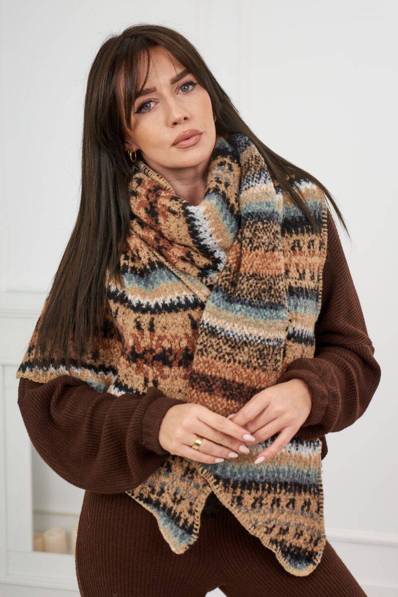 6072 Szal damski , Camelowy + Czarny , Szale Kominy , IT , pol_pl_6072-Szal-damski-camelowy-czarny-27376_1 , 6072 Discount-30 Moda Włoska Nowości Odzież Damska Rabat20 Szale Kominy Wszystkie Produkty
