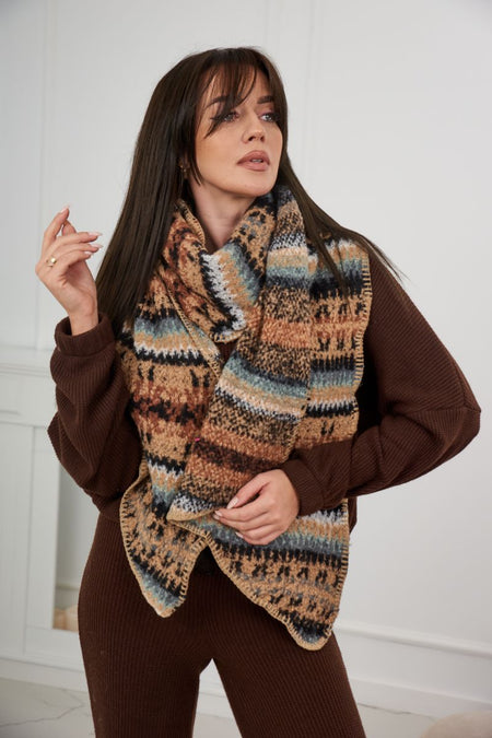 6072 Szal damski , Camelowy + Czarny , Szale Kominy , IT , pol_pl_6072-Szal-damski-camelowy-czarny-27376_3 , 6072 Discount-30 Moda Włoska Nowości Odzież Damska Rabat20 Szale Kominy Wszystkie Produkty