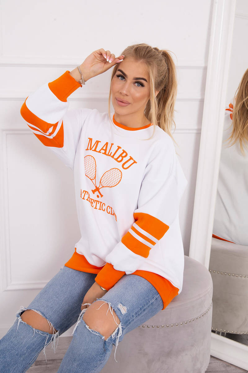 Bluza ocieplana Malibu , Biały Pomarańczowy Uniwersalny , Bluzy , TR , pol_pl_Bluza-ocieplana-Malibu-bialy-pomaranczowy-21832_3 , 69417 Bluzy Discount-30 Live 15.11.2023 Odzież Damska Polecane Rabat20 Wszystkie Produkty