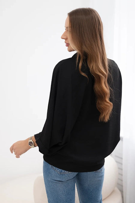 Bluzka oversize zapinana na guziki , Czarny Uniwersalny , Bluzki , IT , pol_pl_Bluzka-oversize-zapinana-na-guziki-czarna-28226_2 , Bluzki Discount-30-c IT-18 Jesien Moda Włoska Nowości Odzież Damska Rabat20 Wszystkie Produkty