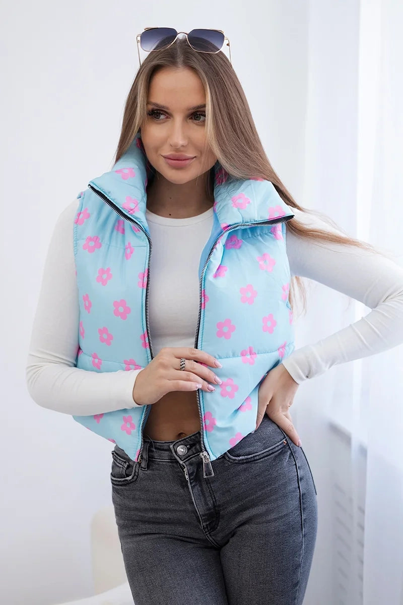 Kamizelka w drobne kwiaty , Niebieski Uniwersalny , Kurtki , IT , pol_pl_Kamizelka-w-drobne-kwiaty-niebieska-28124_1 , 32230 Discount-30 Jesien Kurtki Moda Włoska Nowości Odzież Damska Rabat20 Wszystkie Produkty
