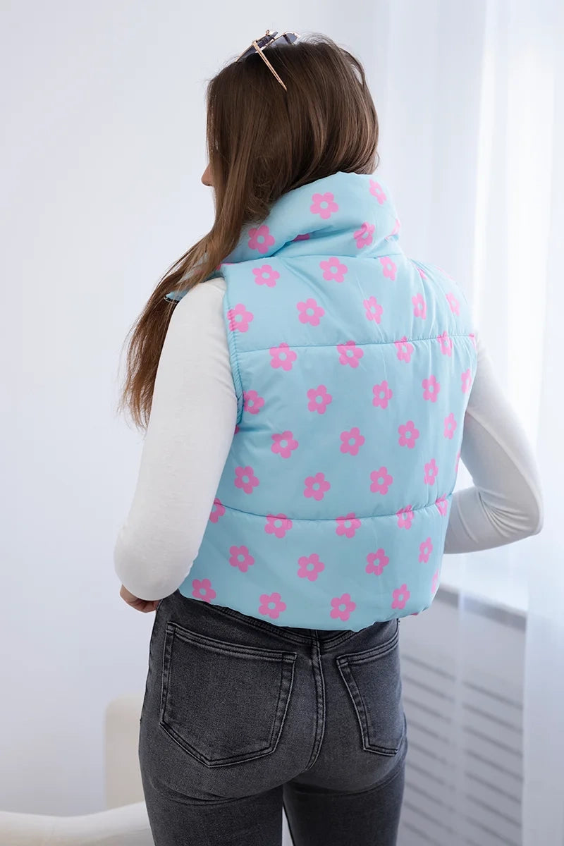 Kamizelka w drobne kwiaty , Niebieski Uniwersalny , Kurtki , IT , pol_pl_Kamizelka-w-drobne-kwiaty-niebieska-28124_2 , 32230 Discount-30 Jesien Kurtki Moda Włoska Nowości Odzież Damska Rabat20 Wszystkie Produkty