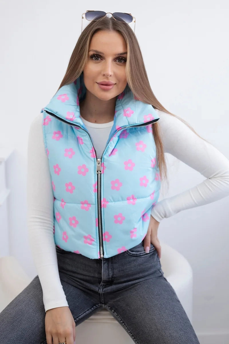 Kamizelka w drobne kwiaty , Niebieski Uniwersalny , Kurtki , IT , pol_pl_Kamizelka-w-drobne-kwiaty-niebieska-28124_3 , 32230 Discount-30 Jesien Kurtki Moda Włoska Nowości Odzież Damska Rabat20 Wszystkie Produkty