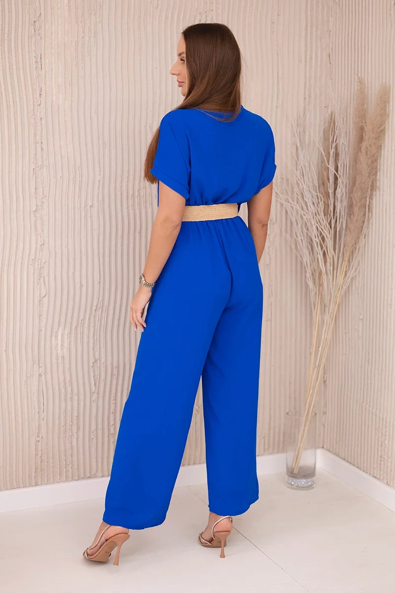 Kombinezon z ozdobnym paskiem w talii , Chabrowy Uniwersalny , kombinezon , IT , pol_pl_Kombinezon-z-ozdobnym-paskiem-w-talii-chabrowy-27742_2 , 5877 barter Discount-30 kombinezon Moda Włoska Nowości Odzież Damska Rabat20 wiosna Wszystkie Produkty