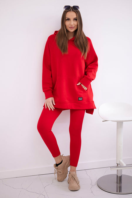 Komplet bawełniany bluza ocieplana + legginsy , Czerwony Uniwersalny , Komplety , TR , pol_pl_Komplet-bawelniany-bluza-ocieplana-legginsy-czerwony-25926_1 , 9618 Bestsellery Discount-30 Komplety Live 15.11.2023 Odzież Damska Rabat20 Wszystkie Produkty