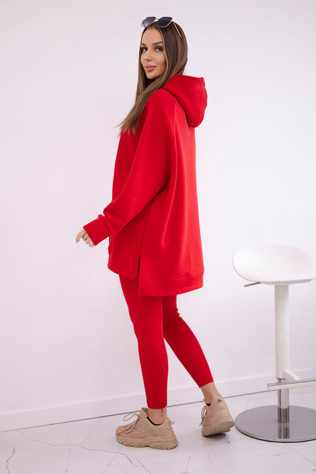 Komplet bawełniany bluza ocieplana + legginsy , Czerwony Uniwersalny , Komplety , TR , pol_pl_Komplet-bawelniany-bluza-ocieplana-legginsy-czerwony-25926_2 , 9618 Bestsellery Discount-30 Komplety Live 15.11.2023 Odzież Damska Rabat20 Wszystkie Produkty