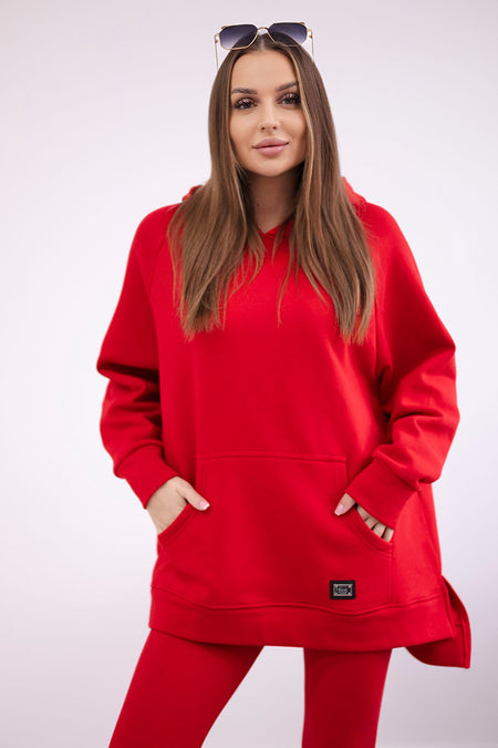 Komplet bawełniany bluza ocieplana + legginsy , Czerwony Uniwersalny , Komplety , TR , pol_pl_Komplet-bawelniany-bluza-ocieplana-legginsy-czerwony-25926_4 , 9618 Bestsellery Discount-30 Komplety Live 15.11.2023 Odzież Damska Rabat20 Wszystkie Produkty
