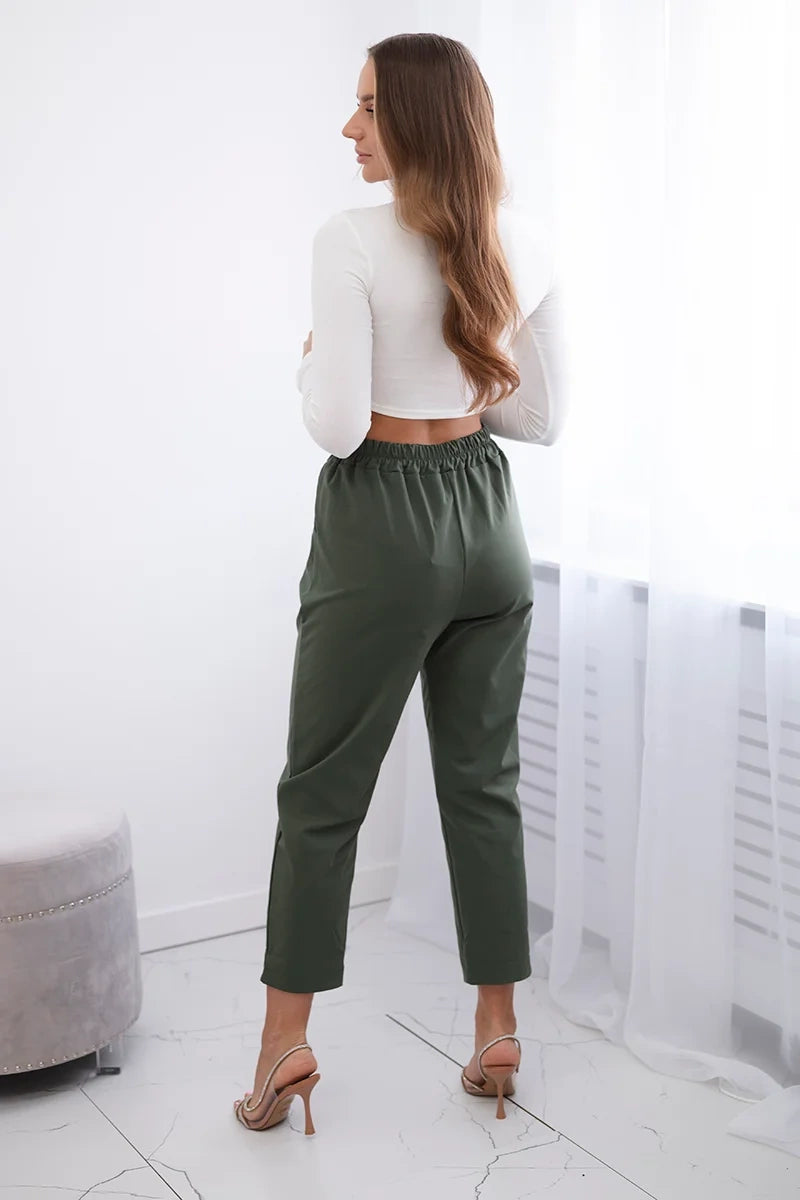 Spodnie new punto z łańcuszkiem , Khaki Uniwersalny , Spodnie , IT , pol_pl_Spodnie-new-punto-z-lancuszkiem-khaki-27872_2 , 6759V Discount-30 Jesien Moda Włoska Nowości Odzież Damska Rabat20 Spodnie Wszystkie Produkty