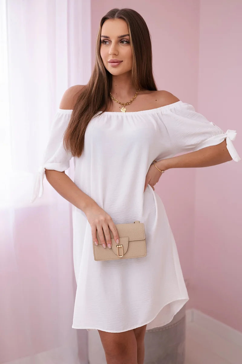 Sukienka wiązana na rękawach , Biały Uniwersalny , Sukienki , IT , pol_pl_Sukienka-wiazana-na-rekawach-biala-24334_3 , 3320 Discount-30 Moda Włoska Nowości Odzież Damska Rabat20 Sukienki sukienkihiszpanki Wszystkie Produkty