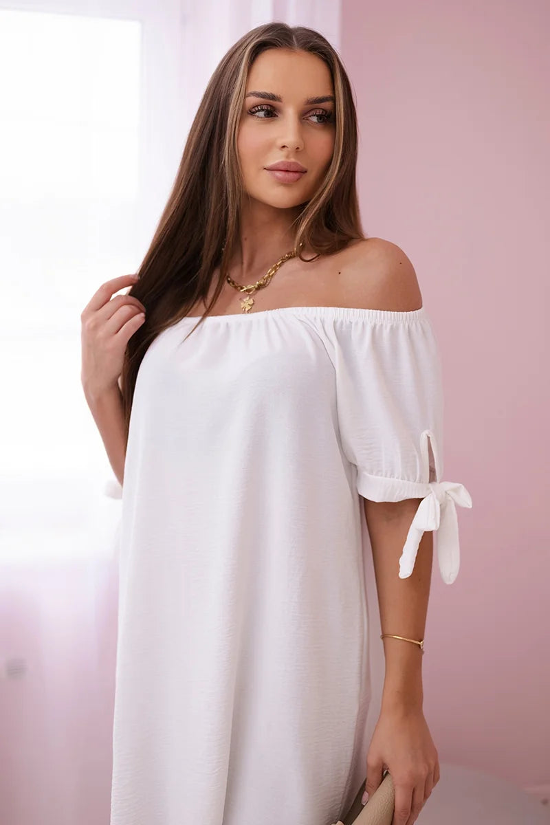 Sukienka wiązana na rękawach , Biały Uniwersalny , Sukienki , IT , pol_pl_Sukienka-wiazana-na-rekawach-biala-24334_4 , 3320 Discount-30 Moda Włoska Nowości Odzież Damska Rabat20 Sukienki sukienkihiszpanki Wszystkie Produkty