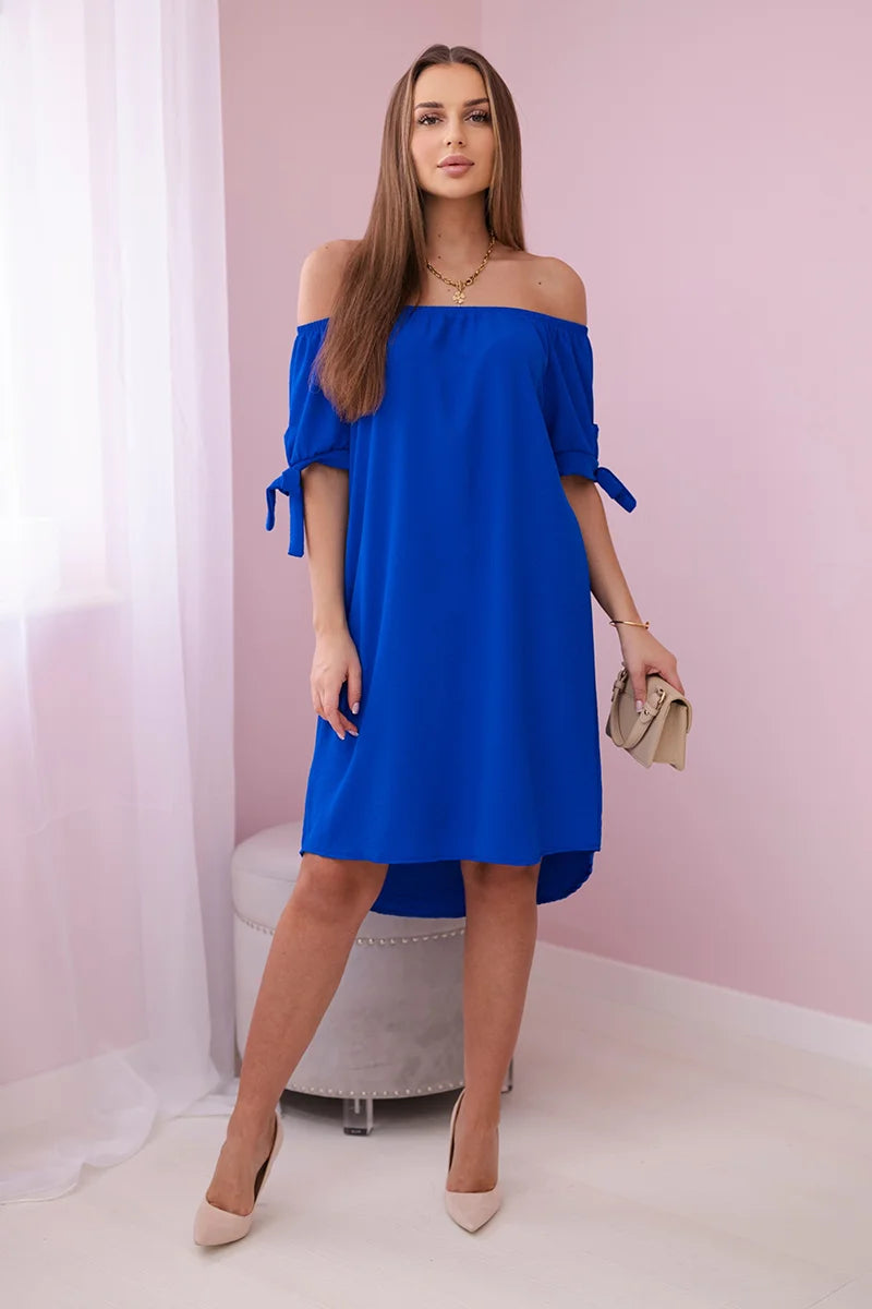 Sukienka wiązana na rękawach , Chabrowy Uniwersalny , Sukienki , IT , pol_pl_Sukienka-wiazana-na-rekawach-chabrowa-24221_1 , 3320 Discount-30 Moda Włoska Nowości Odzież Damska Rabat20 Sukienki sukienkihiszpanki Wszystkie Produkty