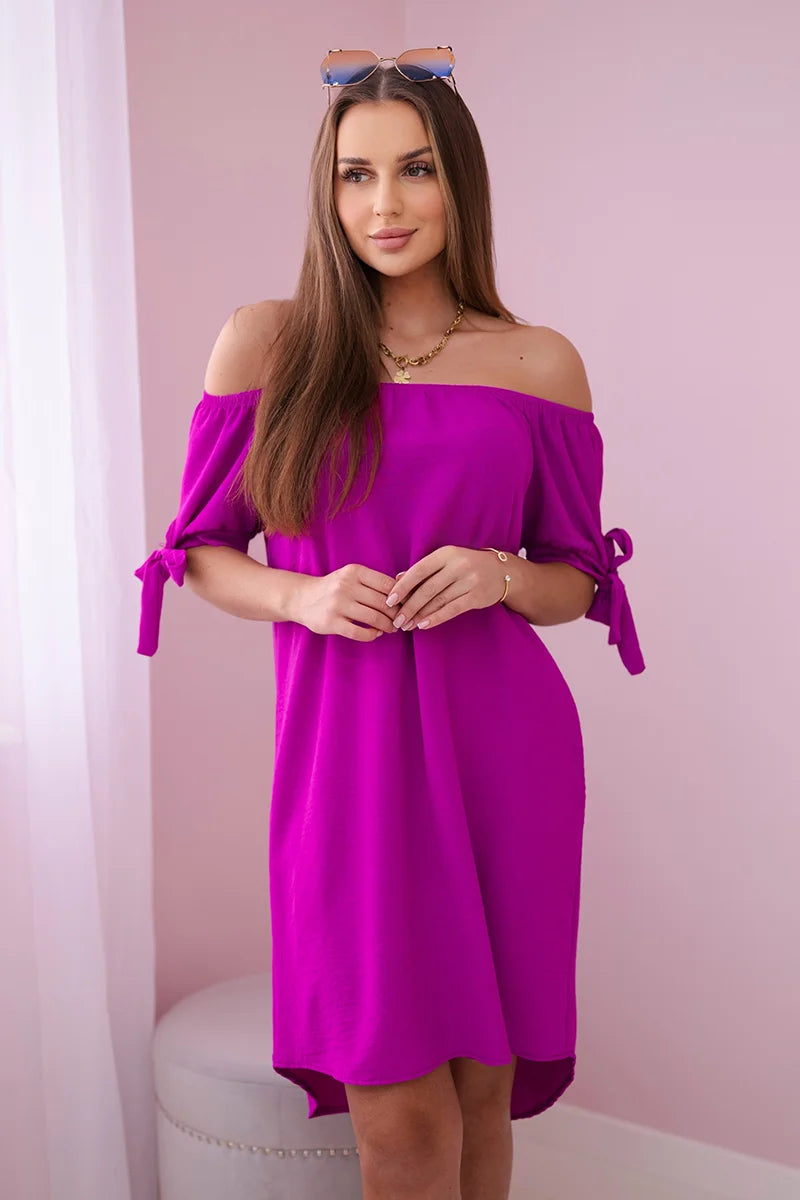 Sukienka wiązana na rękawach , Ciemny Fioletowy Uniwersalny , Sukienki , IT , pol_pl_Sukienka-wiazana-na-rekawach-ciemno-fioletowa-24217_4 , 3320 Discount-30 Moda Włoska Nowości Odzież Damska Rabat20 Sukienki sukienkihiszpanki Wszystkie Produkty