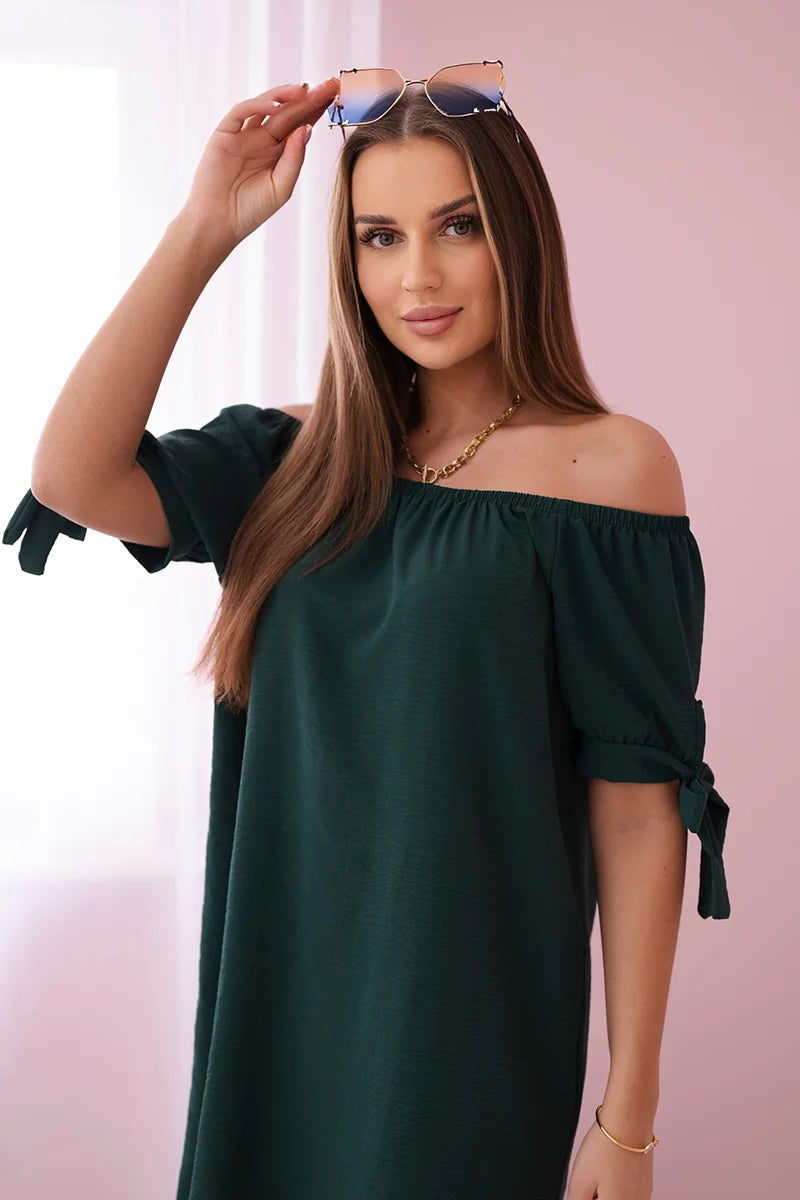 Sukienka wiązana na rękawach , Ciemny Zielony Uniwersalny , Sukienki , IT , pol_pl_Sukienka-wiazana-na-rekawach-ciemno-zielona-24360_3 , 3320 Discount-30 Moda Włoska Nowości Odzież Damska Rabat20 Sukienki sukienkihiszpanki Wszystkie Produkty