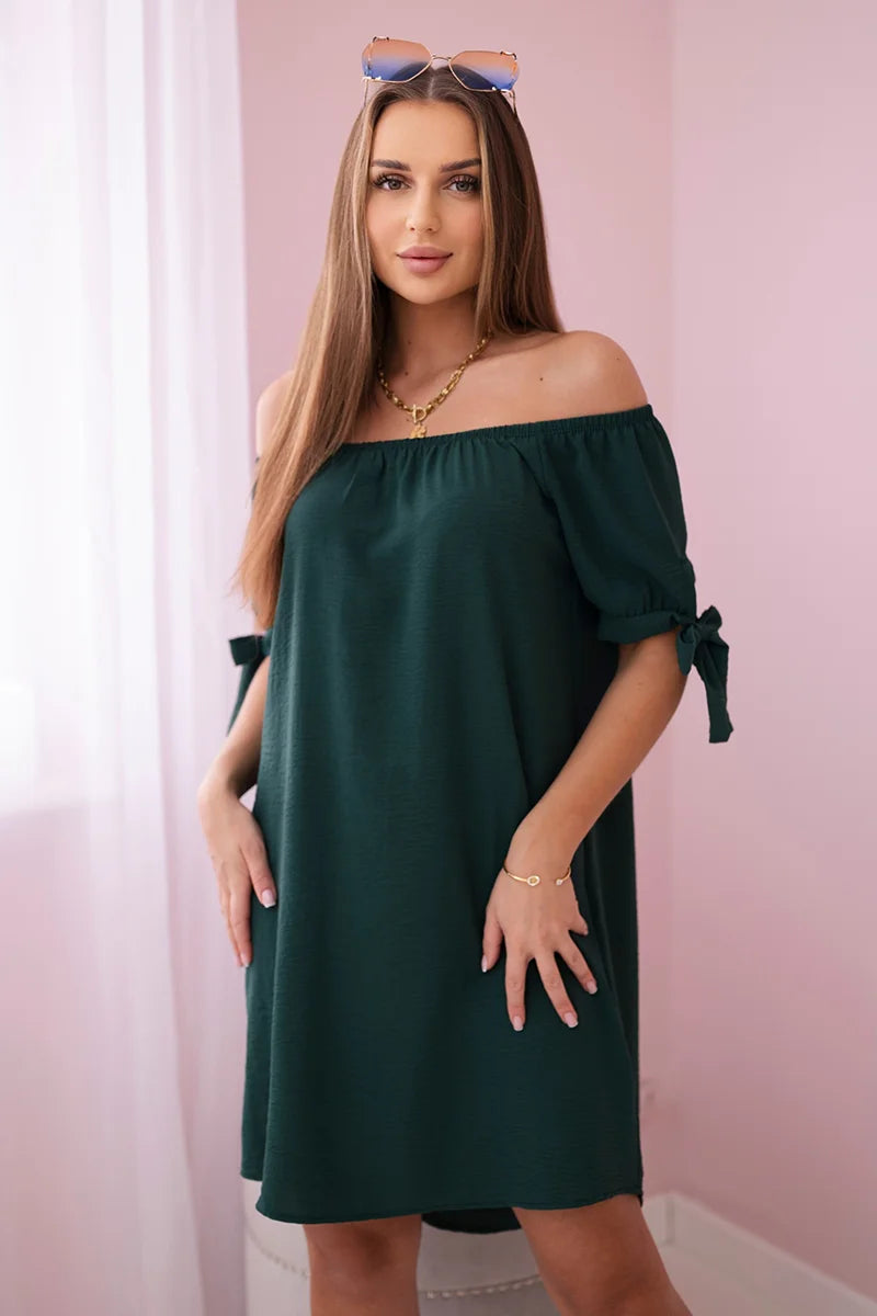 Sukienka wiązana na rękawach , Ciemny Zielony Uniwersalny , Sukienki , IT , pol_pl_Sukienka-wiazana-na-rekawach-ciemno-zielona-24360_4 , 3320 Discount-30 Moda Włoska Nowości Odzież Damska Rabat20 Sukienki sukienkihiszpanki Wszystkie Produkty
