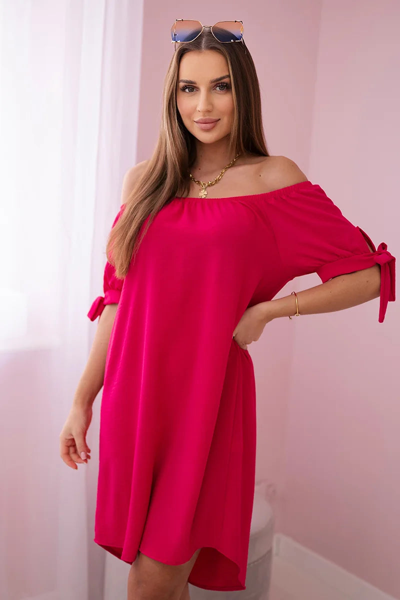 Sukienka wiązana na rękawach , Fuksja Uniwersalny , Sukienki , IT , pol_pl_Sukienka-wiazana-na-rekawach-fuksja-24147_2 , 3320 Discount-30 Moda Włoska Nowości Odzież Damska Rabat20 Sukienki sukienkihiszpanki Wszystkie Produkty