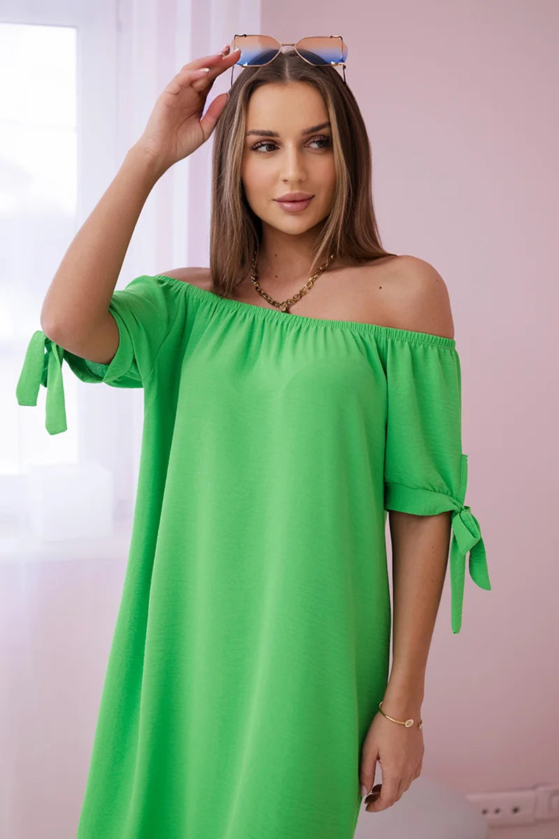 Sukienka wiązana na rękawach , Jasny Zielony Uniwersalny , Sukienki , IT , pol_pl_Sukienka-wiazana-na-rekawach-jasno-zielona-24361_3 , 3320 Discount-30 Moda Włoska Nowości Odzież Damska Rabat20 Sukienki sukienkihiszpanki Wszystkie Produkty