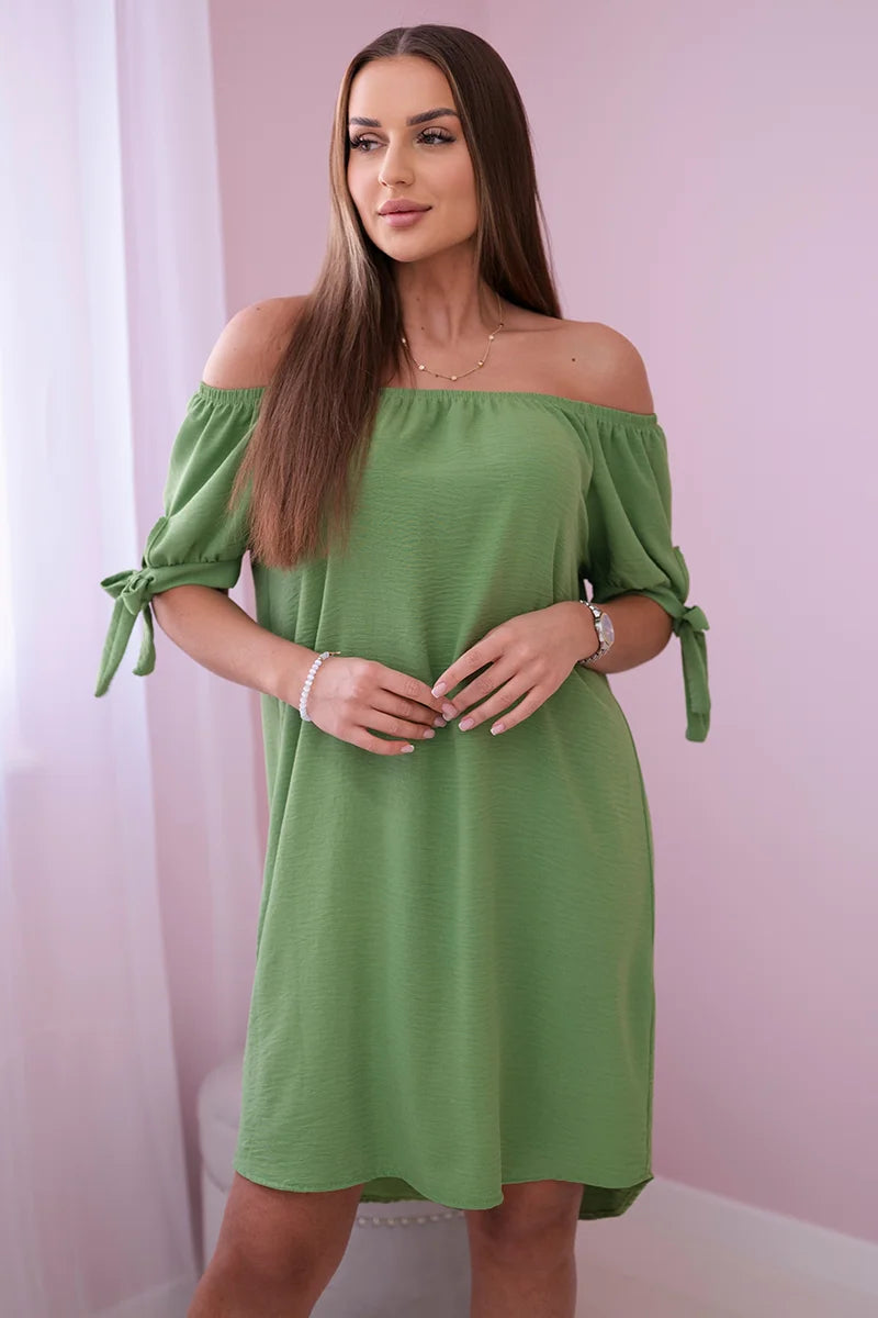 Sukienka wiązana na rękawach , Jasny Khaki Uniwersalny , Sukienki , IT , pol_pl_Sukienka-wiazana-na-rekawach-jasny-khaki-24355_1 , 3320 Discount-30 Moda Włoska Nowości Odzież Damska Rabat20 Sukienki sukienkihiszpanki Wszystkie Produkty
