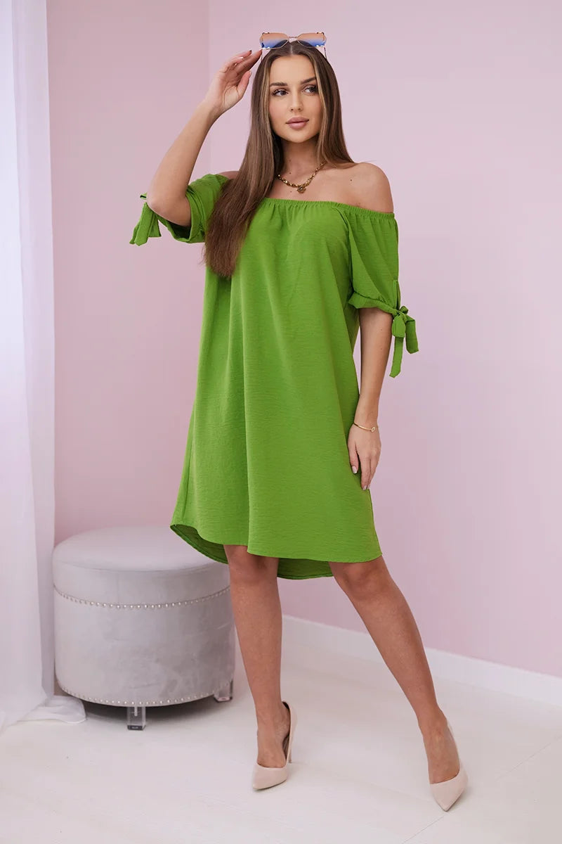 Sukienka wiązana na rękawach , Oliwkowy Uniwersalny , Sukienki , IT , pol_pl_Sukienka-wiazana-na-rekawach-oliwkowa-25468_1 , 3320 Discount-30 Moda Włoska Nowości Odzież Damska Rabat20 Sukienki sukienkihiszpanki Wszystkie Produkty