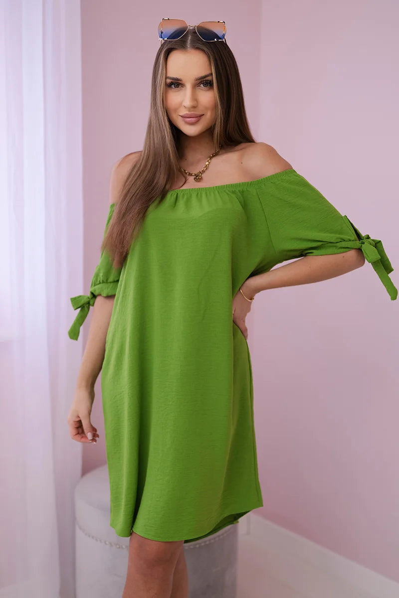 Sukienka wiązana na rękawach , Oliwkowy Uniwersalny , Sukienki , IT , pol_pl_Sukienka-wiazana-na-rekawach-oliwkowa-25468_2 , 3320 Discount-30 Moda Włoska Nowości Odzież Damska Rabat20 Sukienki sukienkihiszpanki Wszystkie Produkty
