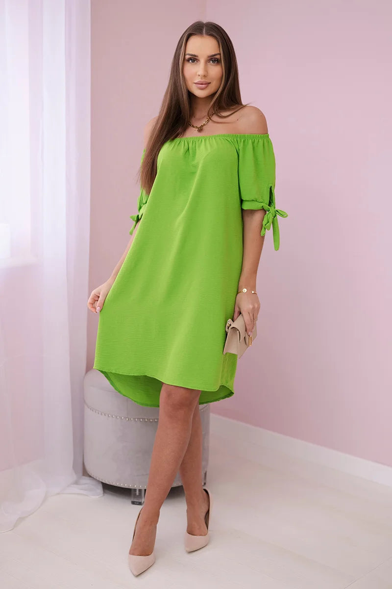 Sukienka wiązana na rękawach , Pistacjowy Uniwersalny , Sukienki , IT , pol_pl_Sukienka-wiazana-na-rekawach-pistacjowa-24362_1 , 3320 Discount-30 Moda Włoska Nowości Odzież Damska Rabat20 Sukienki sukienkihiszpanki Wszystkie Produkty