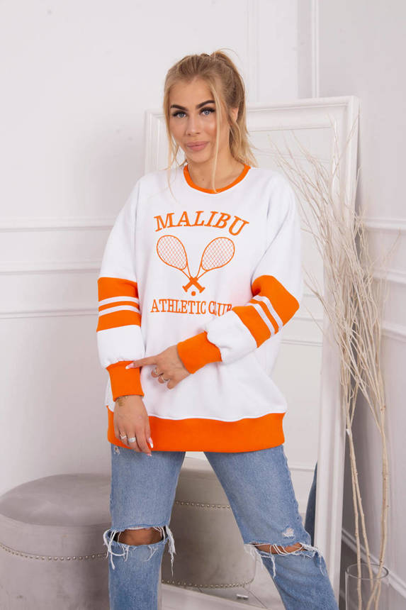 Bluza ocieplana Malibu , Biały Pomarańczowy Uniwersalny , Bluzy , TR , pol_pm_Bluza-ocieplana-Malibu-bialy-pomaranczowy-21832_6 , 69417 Bluzy Discount-30 Live 15.11.2023 Odzież Damska Polecane Rabat20 Wszystkie Produkty