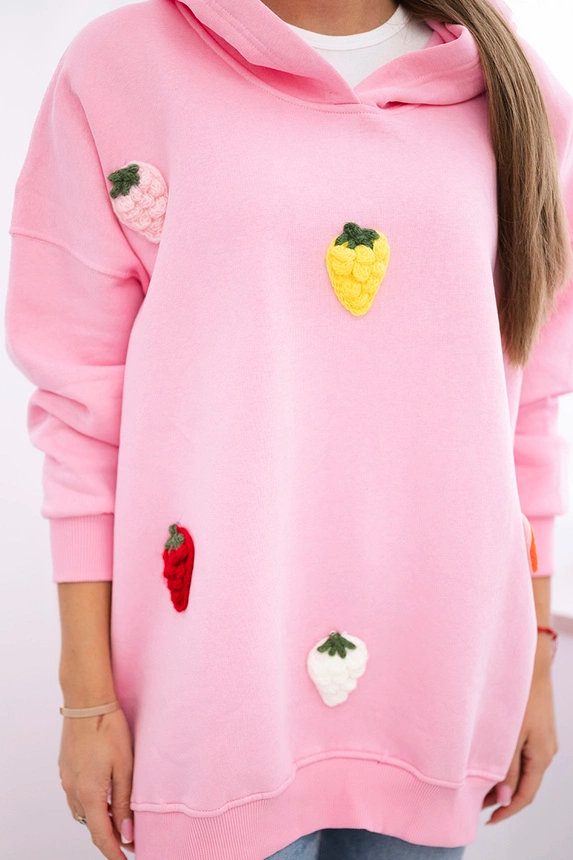 Bluza ocieplana z motywem truskawek , Różowy Jasny Uniwersalny , Bluzy , TR , pol_pm_Bluza-ocieplana-z-motywem_7 , 9629 Bluzy Discount-30 Live 15.11.2023 Odzież Damska Rabat20 Wszystkie Produkty