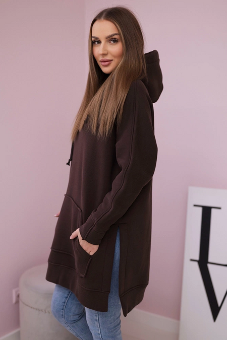 Bluza ocieplana z rozcięciami na bokach , Brązowy Uniwersalny , Bluzy , TR , pol_pm_Bluza-ocieplana-z-rozciec_1_7119472d-edba-47e2-aeb8-341313e92866 , 9319 Bluzy Discount-30 Odzież Damska Rabat20 Wszystkie Produkty
