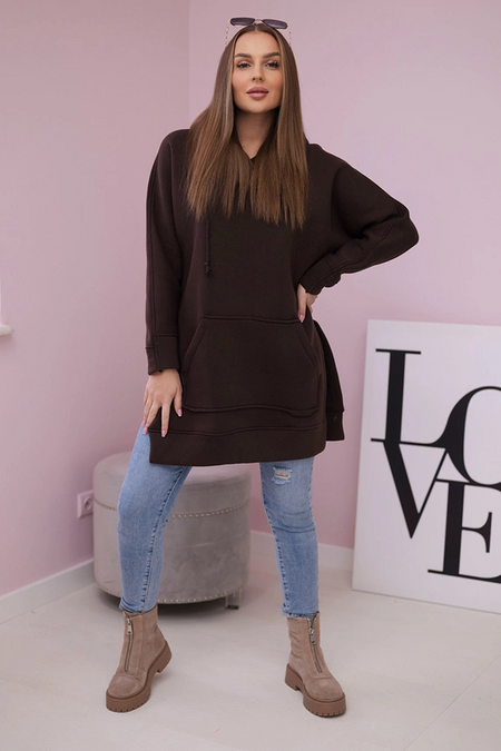 Bluza ocieplana z rozcięciami na bokach , Brązowy Uniwersalny , Bluzy , TR , pol_pm_Bluza-ocieplana-z-rozciec_2_99280536-df05-489d-8e2b-1482d0d35e10 , 9319 Bluzy Discount-30 Odzież Damska Rabat20 Wszystkie Produkty