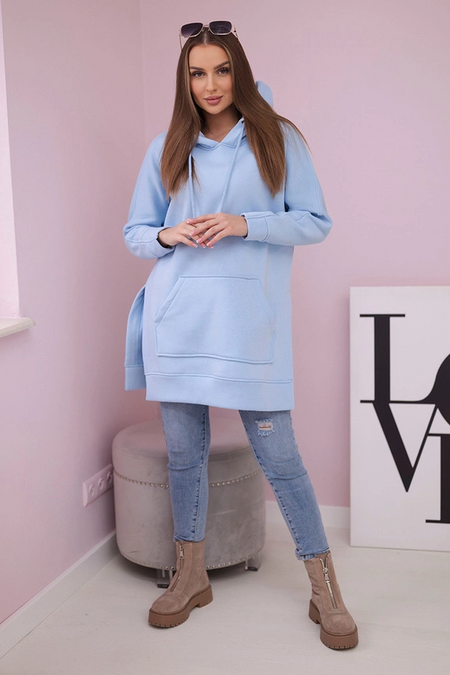 Bluza ocieplana z rozcięciami na bokach , Niebieski Uniwersalny , Bluzy , TR , pol_pm_Bluza-ocieplana-z-rozciec_2_ce588e13-b4e1-427a-af8f-752aecab3469 , 9319 Bluzy Discount-30 Odzież Damska Rabat20 Wszystkie Produkty