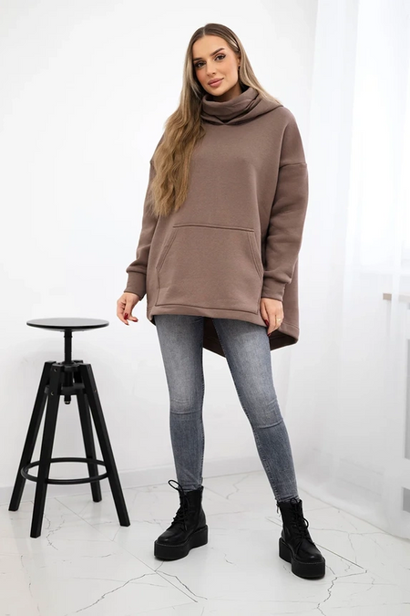 Bluza ocieplana z suwakiem z tyłu , Mocca Uniwersalny , Bluzy , TR , pol_pm_Bluza-ocieplana-z-suwakie_1 , 9381 Bluzy Discount-30 Odzież Damska Rabat20 Wszystkie Produkty
