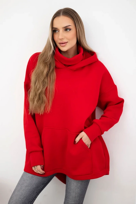 Bluza ocieplana z suwakiem z tyłu , Czerwony Uniwersalny , Bluzy , TR , pol_pm_Bluza-ocieplana-z-suwakie_4 , 9381 Bluzy Discount-30 Odzież Damska Rabat20 Wszystkie Produkty