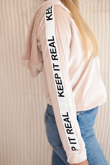 Bluza welurowa z kapturem , Beżowa uniwersalny , Bluzy , TR , pol_pm_Bluza-welurowa-z-kapturem_3 , 9101 Bluzy Odzież Damska Promocja Wszystkie Produkty