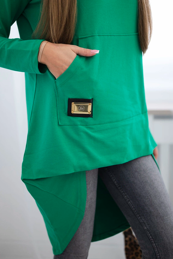 Bluza z długim tyłem i kapturem , Jasno zielona uniwersalny , Bluzy , TR , pol_pm_Bluza-z-dlugim-tylem-i-ka_10 , 9116 Bluzy Jesien Odzież Damska Wszystkie Produkty