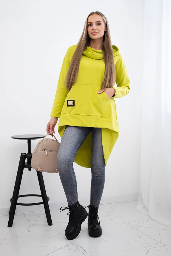Bluza z długim tyłem i kapturem , Kiwi uniwersalny , Bluzy , TR , pol_pm_Bluza-z-dlugim-tylem-i-ka_1_1aef4355-2f51-4cd4-8944-3147693e1aa0 , 9116 Bluzy Jesien Odzież Damska Wszystkie Produkty