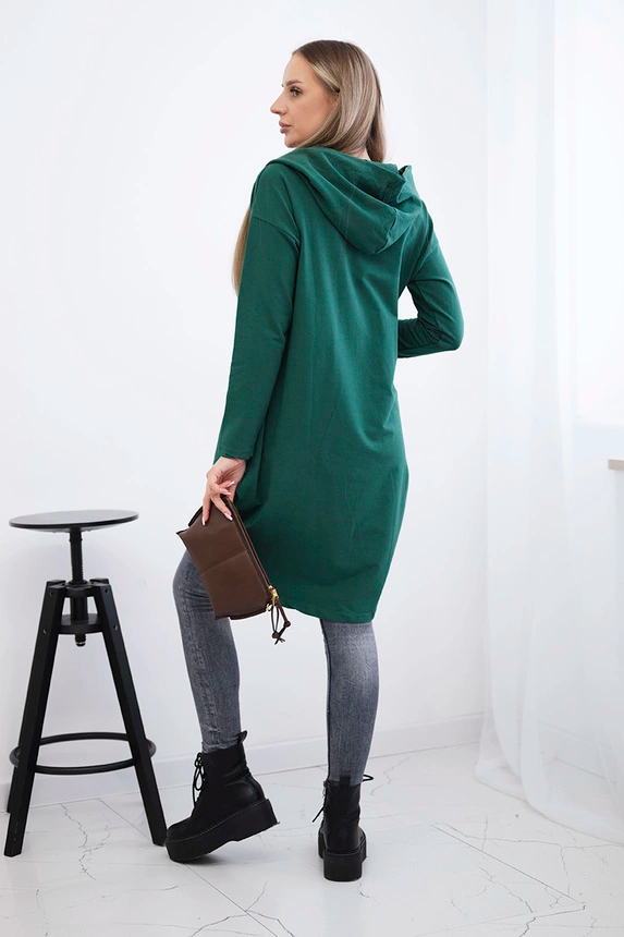 Bluza z długim tyłem i kapturem , Zielona uniwersalny , Bluzy , TR , pol_pm_Bluza-z-dlugim-tylem-i-ka_2 , 9116 Bluzy Jesien Odzież Damska Wszystkie Produkty