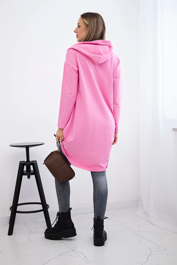 Bluza z długim tyłem i kapturem , Różowa uniwersalny , Bluzy , TR , pol_pm_Bluza-z-dlugim-tylem-i-ka_2_8fb2e8d2-1dc2-46d7-8a4e-a235b89d2999 , 9116 Bluzy Jesien Odzież Damska Wszystkie Produkty