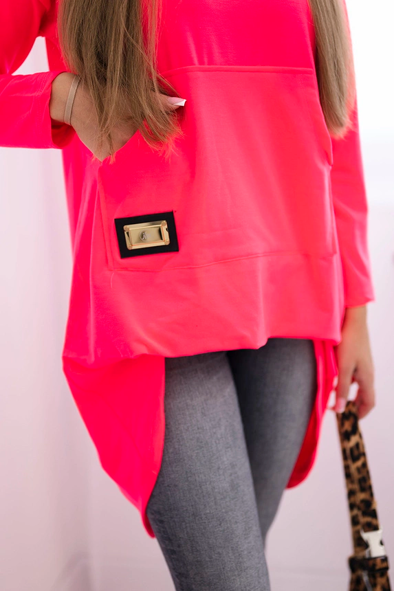 Bluza z długim tyłem i kapturem , Różowy neon uniwersalny , Bluzy , TR , pol_pm_Bluza-z-dlugim-tylem-i-ka_3_37731aaf-2024-4106-9c2e-273746966ee7 , 9116 Bluzy Jesien Odzież Damska Wszystkie Produkty