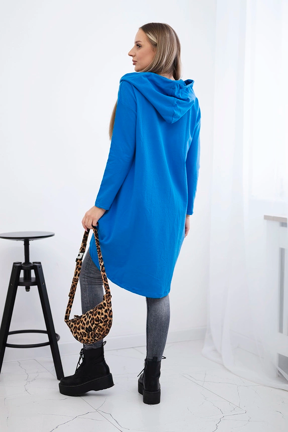 Bluza z długim tyłem i kapturem , Chabrowy uniwersalny , Bluzy , TR , pol_pm_Bluza-z-dlugim-tylem-i-ka_6 , 9116 Bluzy Jesien Odzież Damska Wszystkie Produkty
