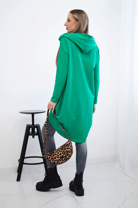 Bluza z długim tyłem i kapturem , Jasno zielona uniwersalny , Bluzy , TR , pol_pm_Bluza-z-dlugim-tylem-i-ka_8 , 9116 Bluzy Jesien Odzież Damska Wszystkie Produkty