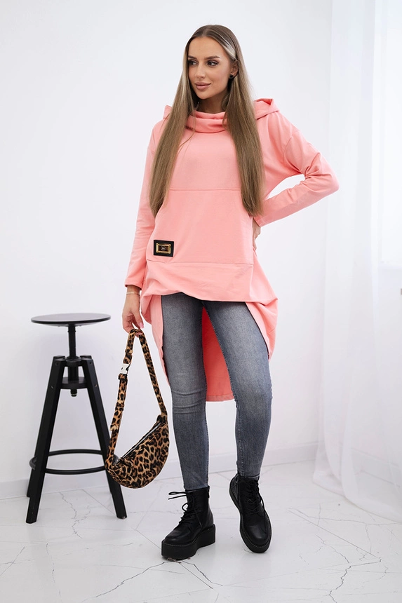 Bluza z długim tyłem i kapturem , Morelowa uniwersalny , Bluzy , TR , pol_pm_Bluza-z-dlugim-tylem-i-ka_9_da36b19d-da9c-47c6-a236-405700a0a334 , 9116 Bluzy Jesien Odzież Damska Wszystkie Produkty