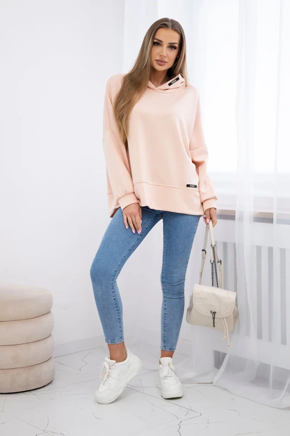 Bluza z kapturem z wiskozy , Morelowa uniwersalny , Bluzy , IT , pol_pm_Bluza-z-kapturem-maselko , ART2436 Bluzy Nowości Odzież Damska wiosna Wszystkie Produkty