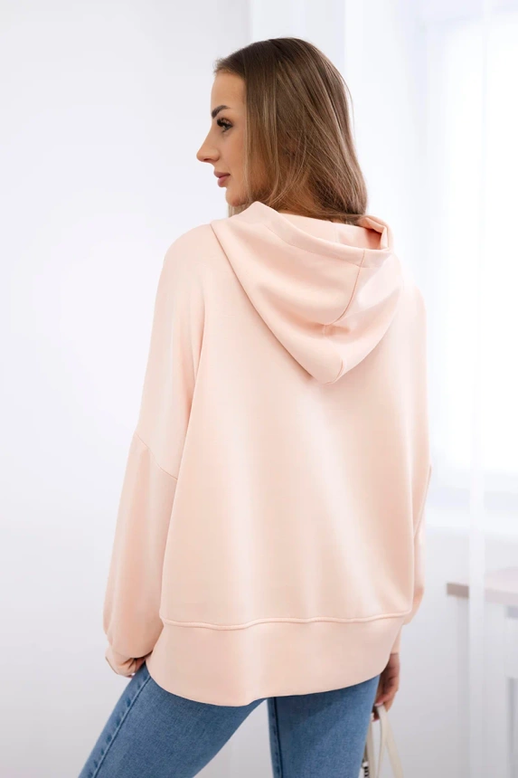 Bluza z kapturem z wiskozy , Morelowa uniwersalny , Bluzy , IT , pol_pm_Bluza-z-kapturem-maselko_1 , ART2436 Bluzy Nowości Odzież Damska wiosna Wszystkie Produkty