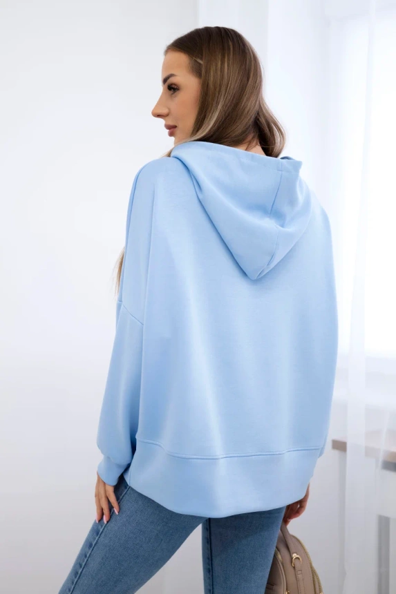 Bluza z kapturem z wiskozy , Niebieska uniwersalny , Bluzy , IT , pol_pm_Bluza-z-kapturem-maselko_1_8e62391b-cd2d-4dcf-a991-74b483ebf92b , ART2436 Bluzy Nowości Odzież Damska wiosna Wszystkie Produkty
