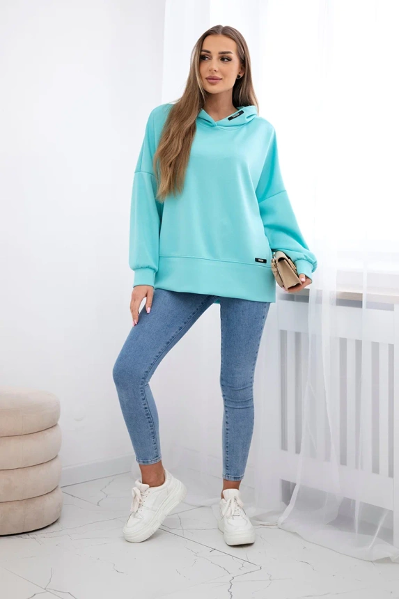 Bluza z kapturem z wiskozy , Miętowa uniwersalny , Bluzy , IT , pol_pm_Bluza-z-kapturem-maselko_3_3e6bda4c-e1b4-4857-b364-8e931df5f5ce , ART2436 Bluzy Nowości Odzież Damska wiosna Wszystkie Produkty