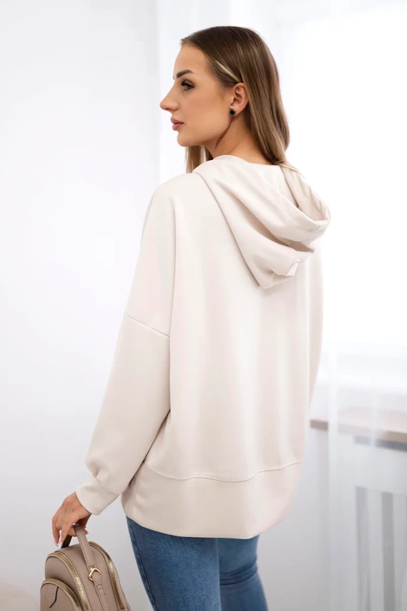 Bluza z kapturem z wiskozy , Beżowa uniwersalny , Bluzy , IT , pol_pm_Bluza-z-kapturem-maselko_4_dae7a43b-ab9a-4fc1-acda-d318e644d002 , ART2436 Bluzy Nowości Odzież Damska wiosna Wszystkie Produkty