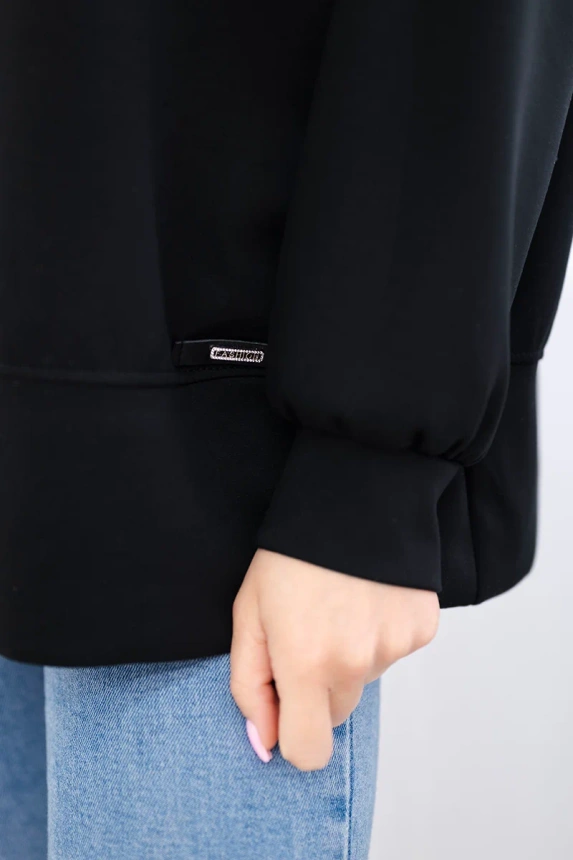 Bluza z kapturem z wiskozy , Czarna uniwersalny , Bluzy , IT , pol_pm_Bluza-z-kapturem-maselko_5 , ART2436 Bluzy Nowości Odzież Damska wiosna Wszystkie Produkty