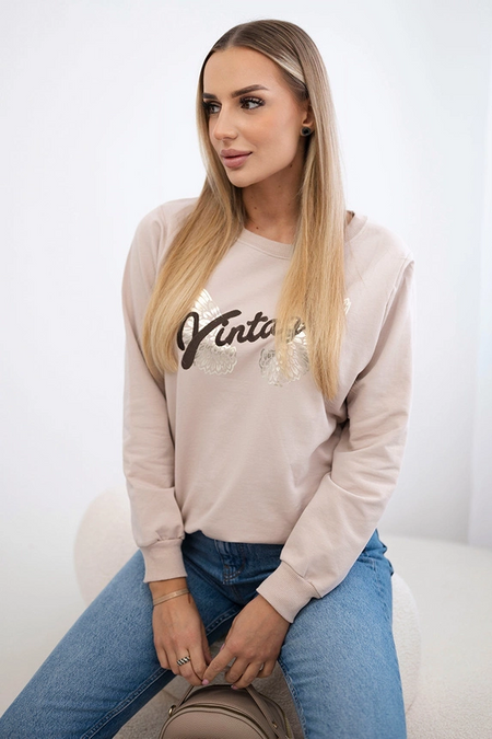 Bluza z nadrukiem , Beżowy Uniwersalny , Bluzy , TR , pol_pm_Bluza-z-nadrukiem-bezowa , 69502 Bluzy Discount-30 Nowości Odzież Damska Rabat20 Wszystkie Produkty