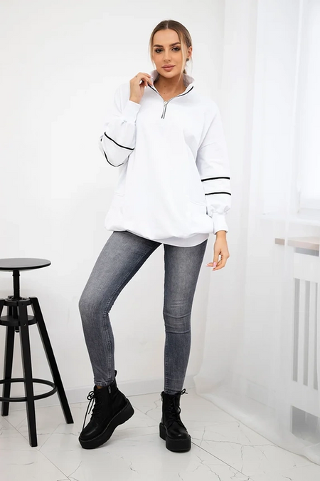 Bluza z suwakiem i kieszeniami , Biała uniwersalny , Bluzy , TR , pol_pm_Bluza-z-suwakiem-i-kiesze_862b5c07-6f40-4bc0-92cf-8b590c419feb , 9347 Bluzy Odzież Damska Wszystkie Produkty