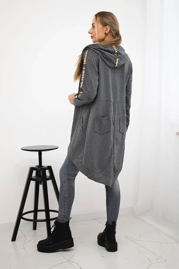 Bluza z suwakiem z tyłu , Grafit Melanż uniwersalny , Bluzy , TR , pol_pm_Bluza-z-suwakiem-z-tylu-g_1 , 8997 Bluzy Odzież Damska Wszystkie Produkty